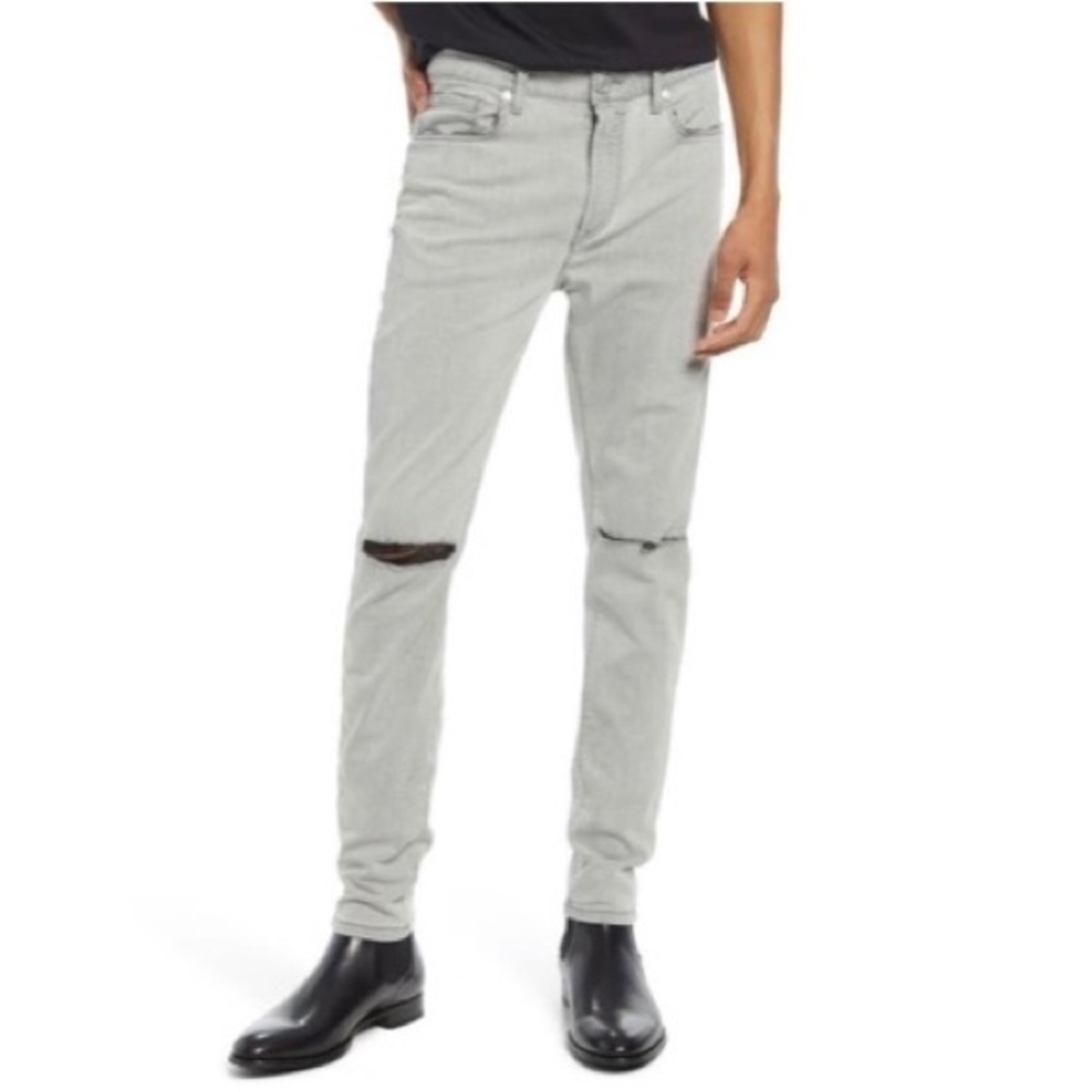 NWT Monfrere Mens Greyson Distressed Stone Jeans reg $298
